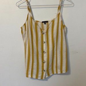 Linen Button-up Tank Top